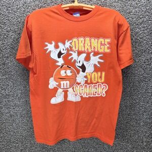 VTG M&M's Halloween Ghost Orange T Shirt "Orange You Scared?" Men sz XL